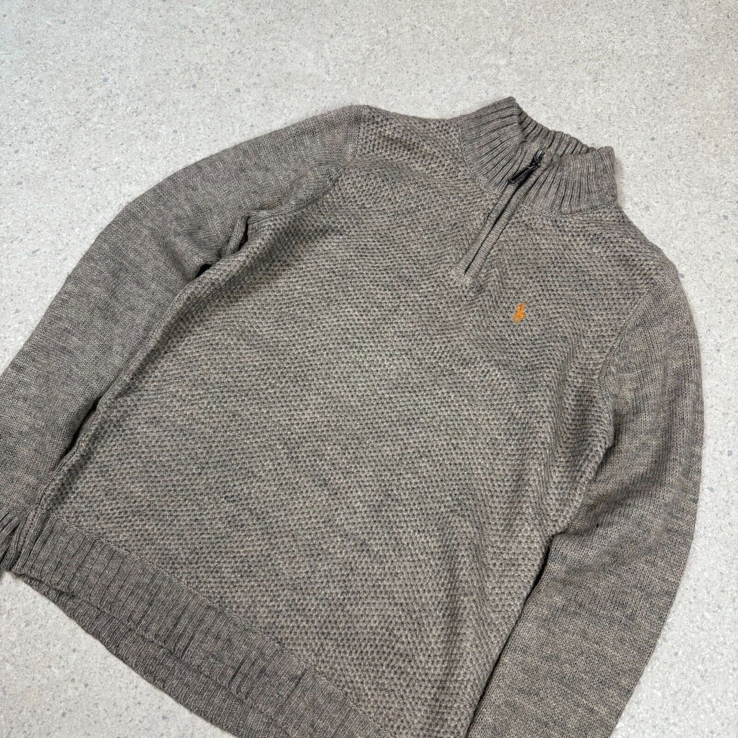 Polo Ralph Lauren 1/4 Zip Jumper Small Gray Knit