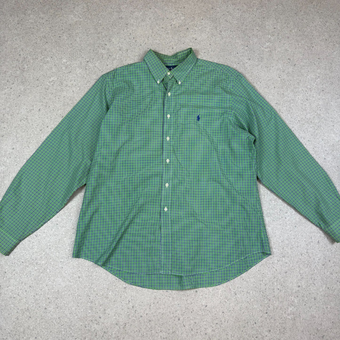 Ralph Lauren Shirt 2XL Check Pattern Green Blue