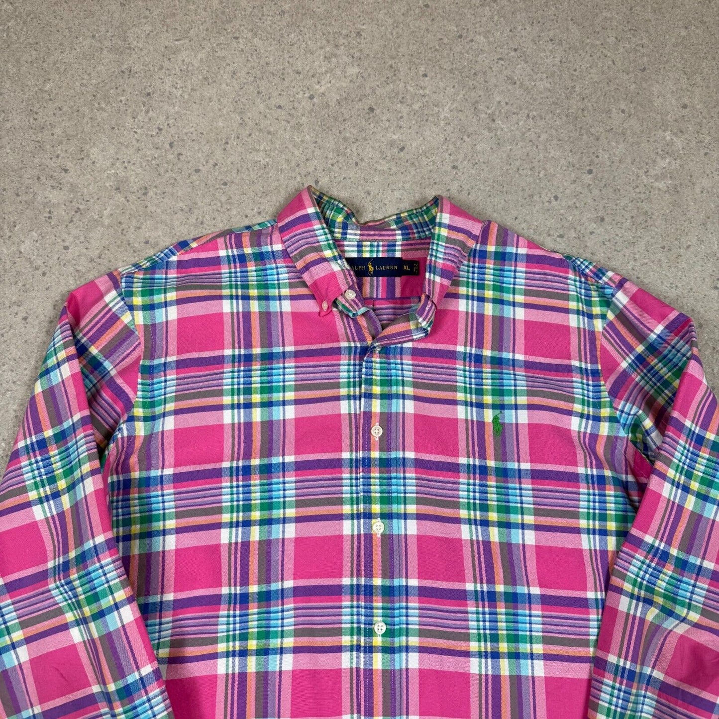 Ralph Lauren Check Shirt XL Pink Colourway Embroidered Logo Button Down