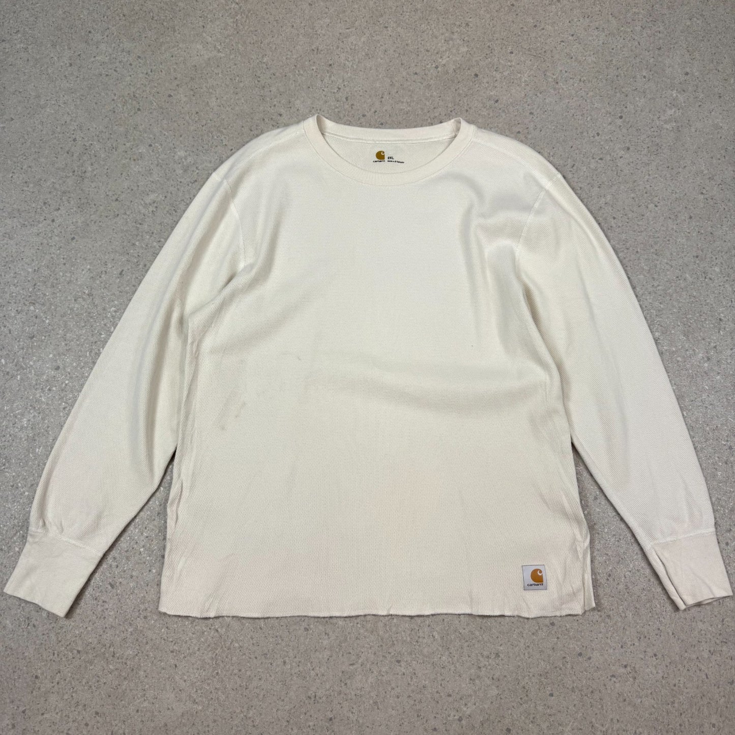 Carhartt Long Sleeve 2XL Cream Colourway Embroidered Logo Heavyweight