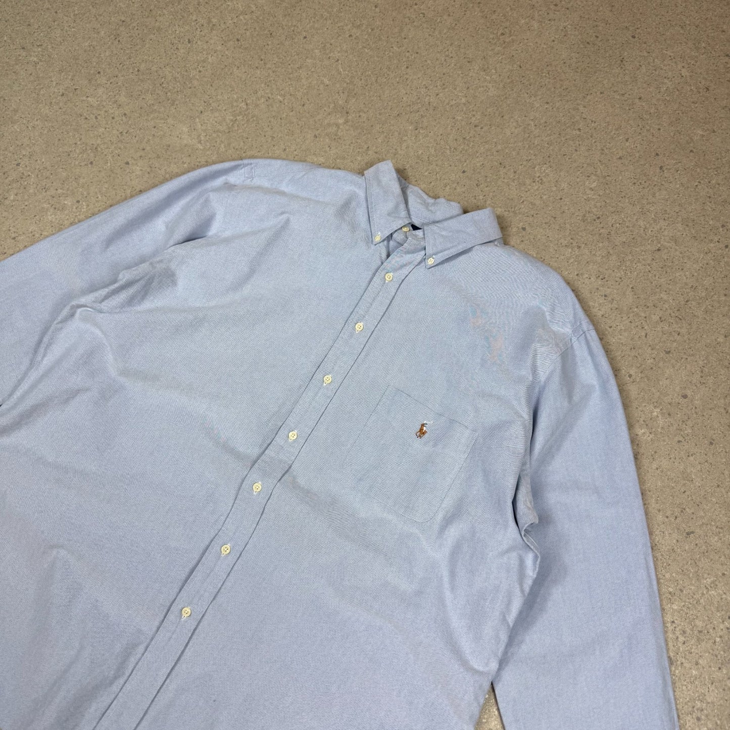 Ralph Lauren Shirt 2XLT Blue Colourway Embroidered Logo Brown Horse Oversized