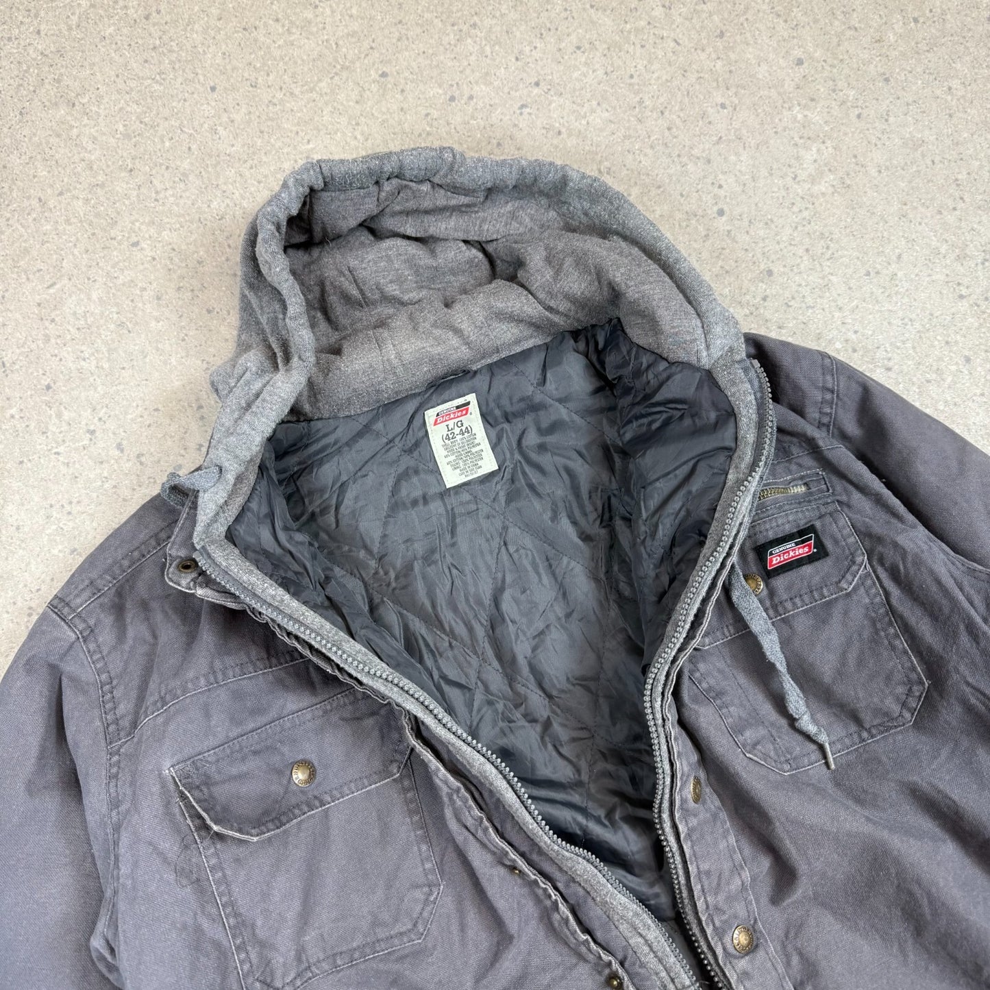 Dickies Hooded Shacket Large Grey Colourway Embroidered Logo Workwear