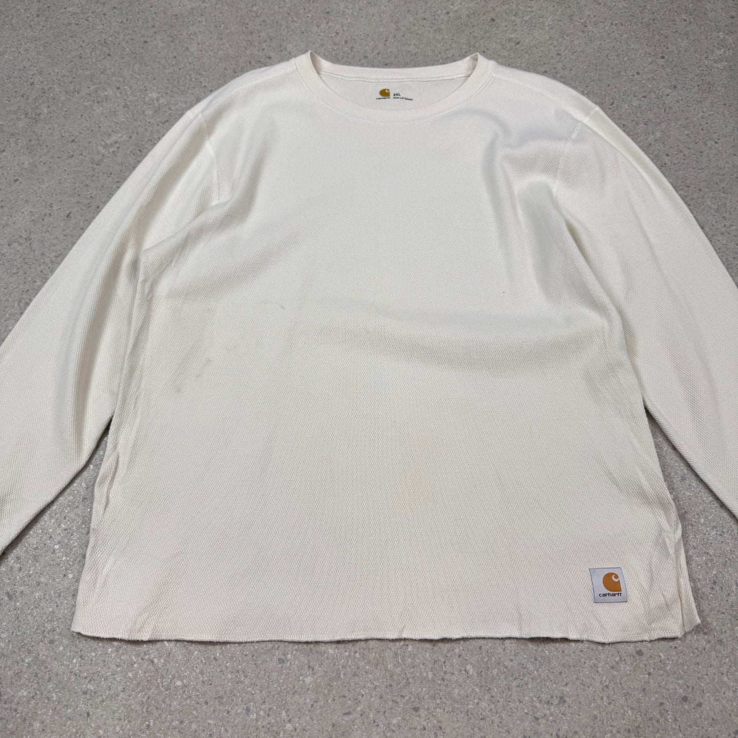 Carhartt Long Sleeve 2XL Cream Colourway Embroidered Logo Heavyweight