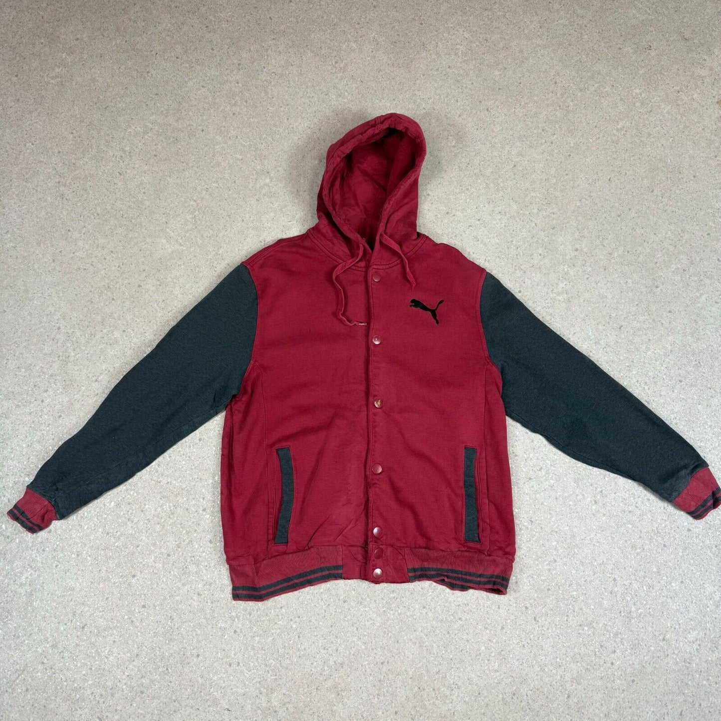 Puma Hoodie Large Red Black Varsity