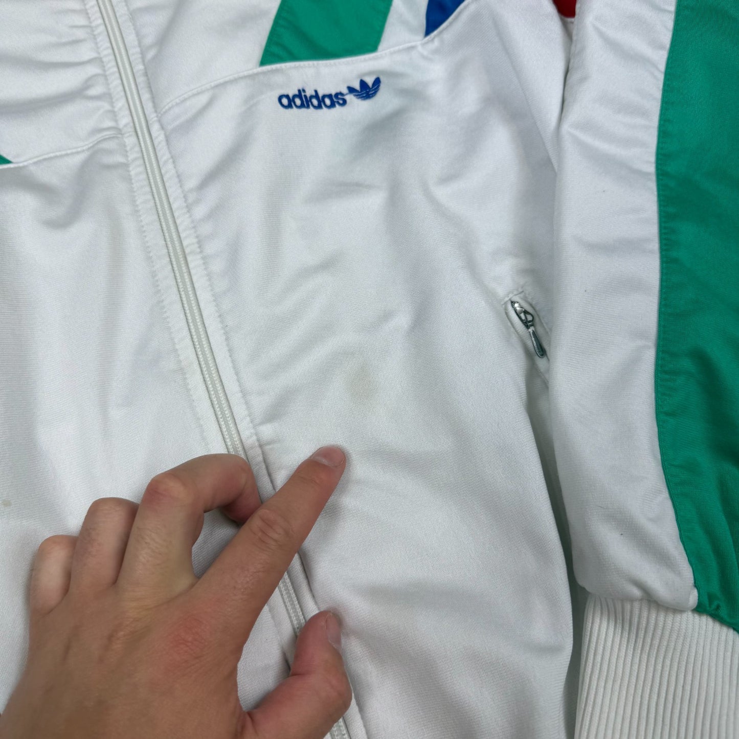 Adidas Track Top Medium 90s Adidas White Colourway