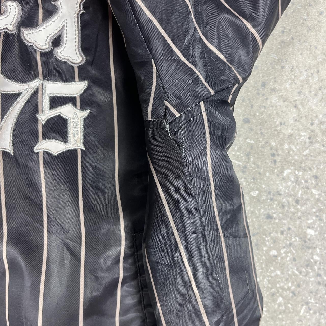 AVIREX black and white pinstripe bomber jacket L