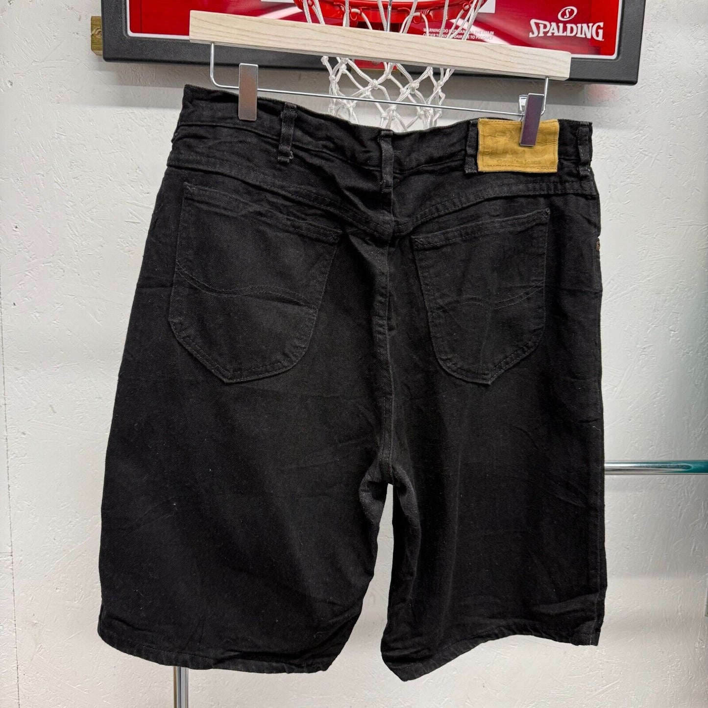 Lee Black Jeans Jorts 34” Black Denim Baggy Fit Summer
