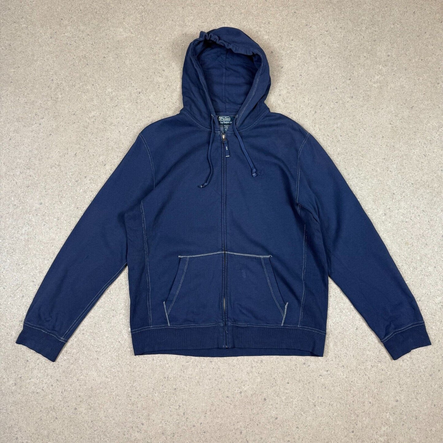 Ralph Lauren Hoodie Large Navy Colourway Embroidered Logo Zip Up Hooded Pockets