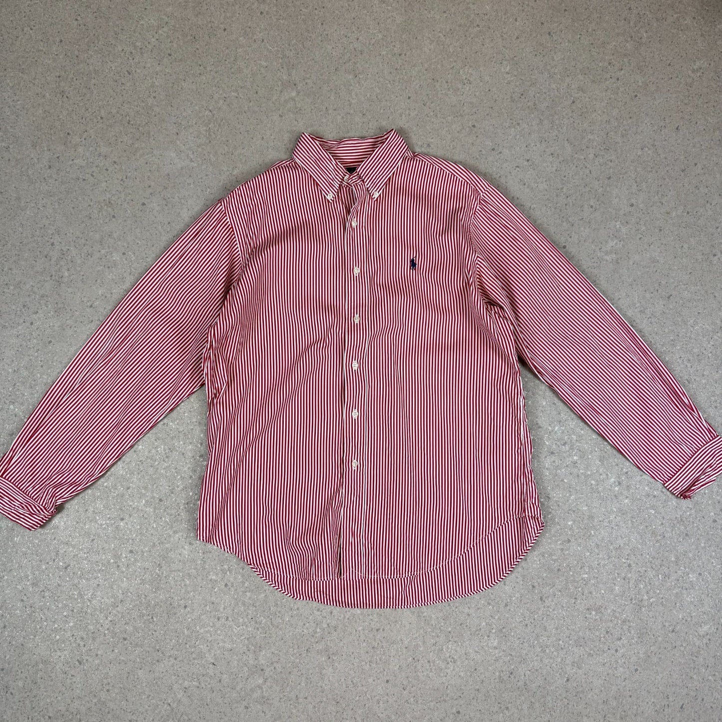 Ralph Lauren Shirt Large Striped Red Colourway Embroidered Logo Long Sleeve
