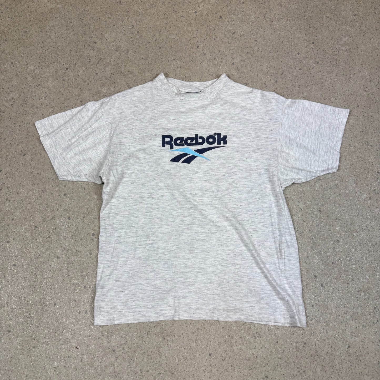 Reebok T Shirt XS Grey Colourway Spellout Y2K