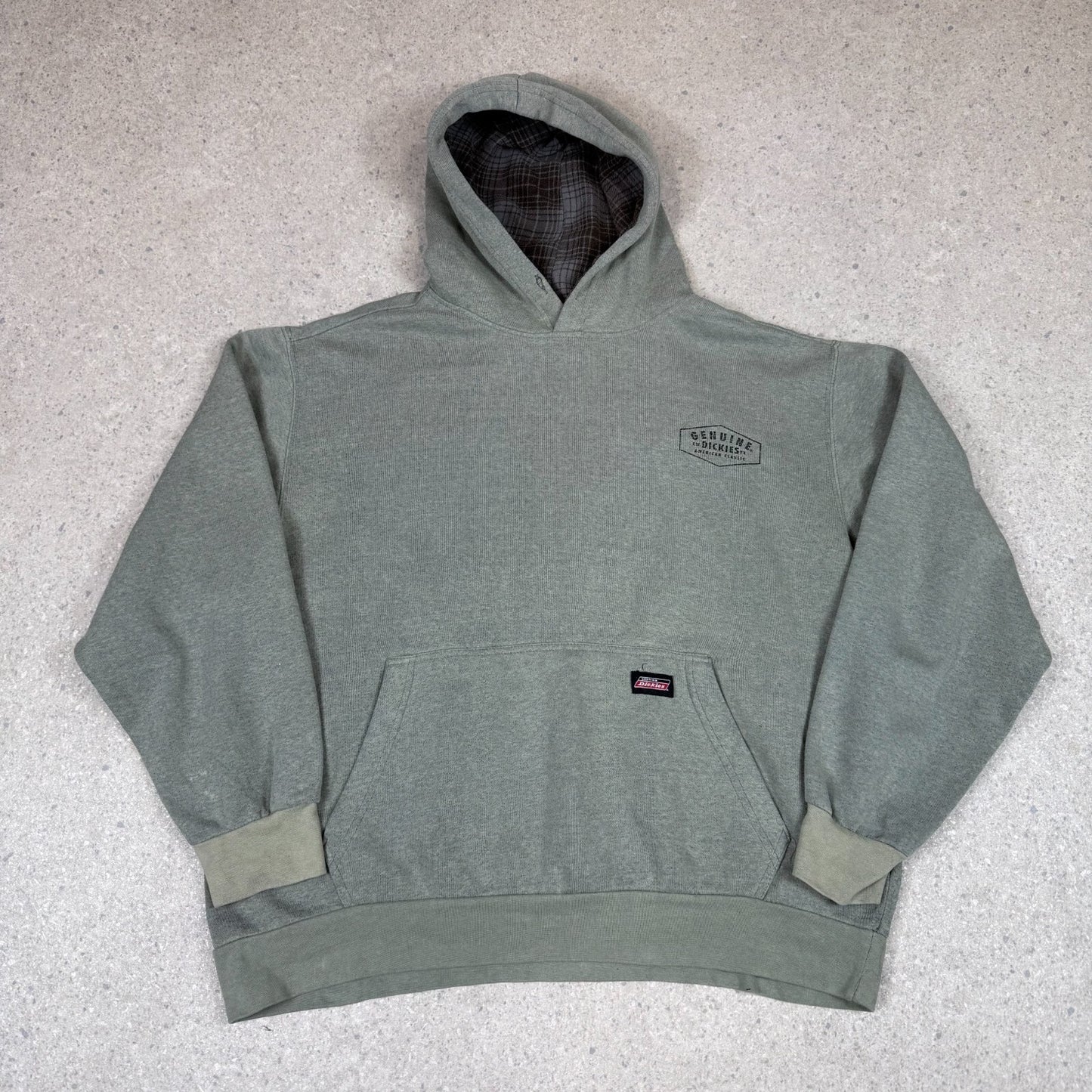 Dickies Hoodie Large Sea-foam Green Flannel Boxy Fit Vintage