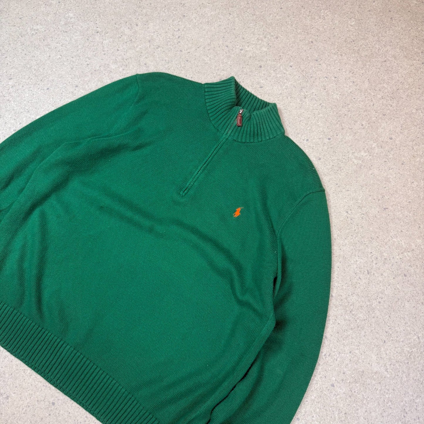 Ralph Lauren 1/4 Zip Jumper XL Green Colourway Embroidered Logo