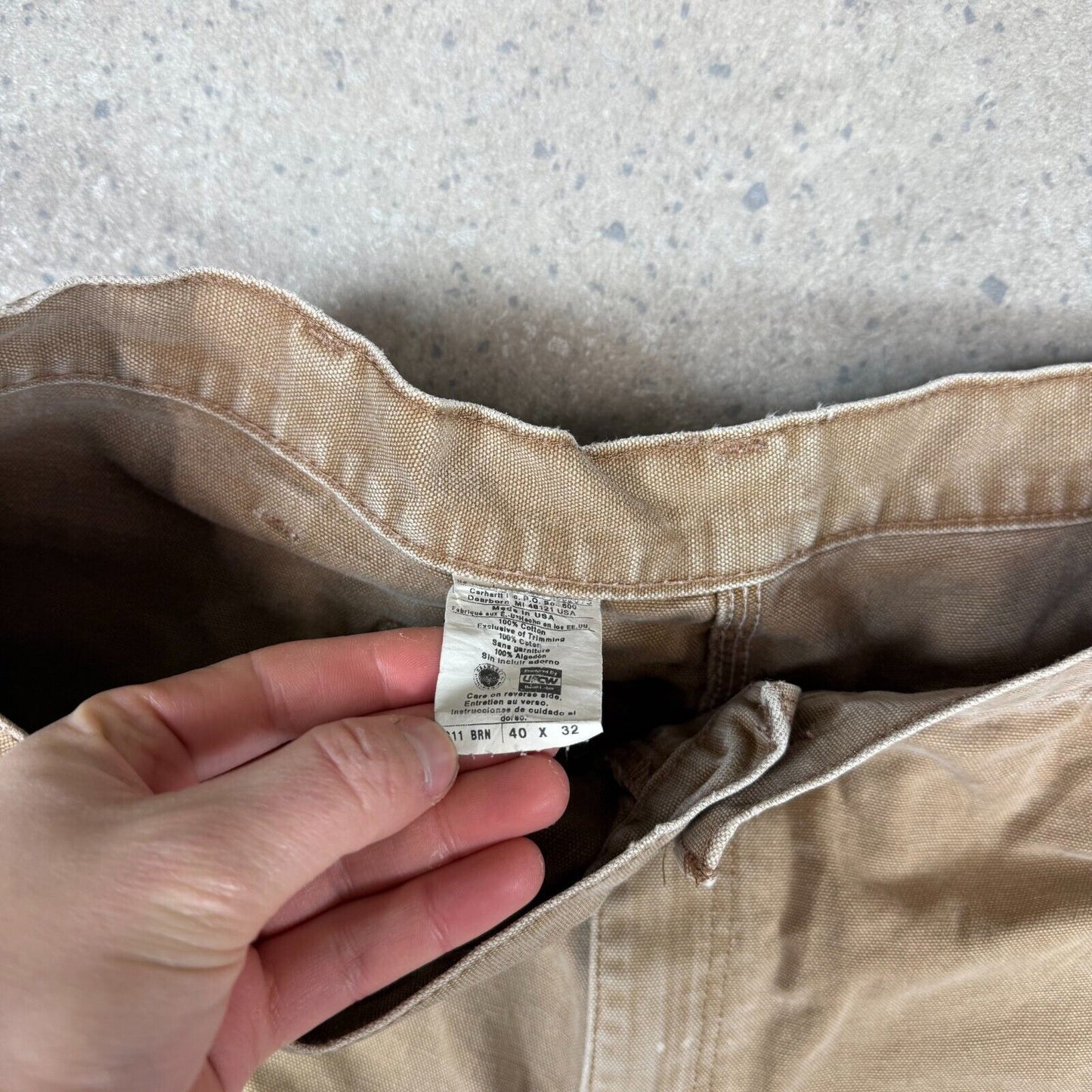 Carhartt Carpenters Pants 40x32 Tan Baggy Fit Vintage