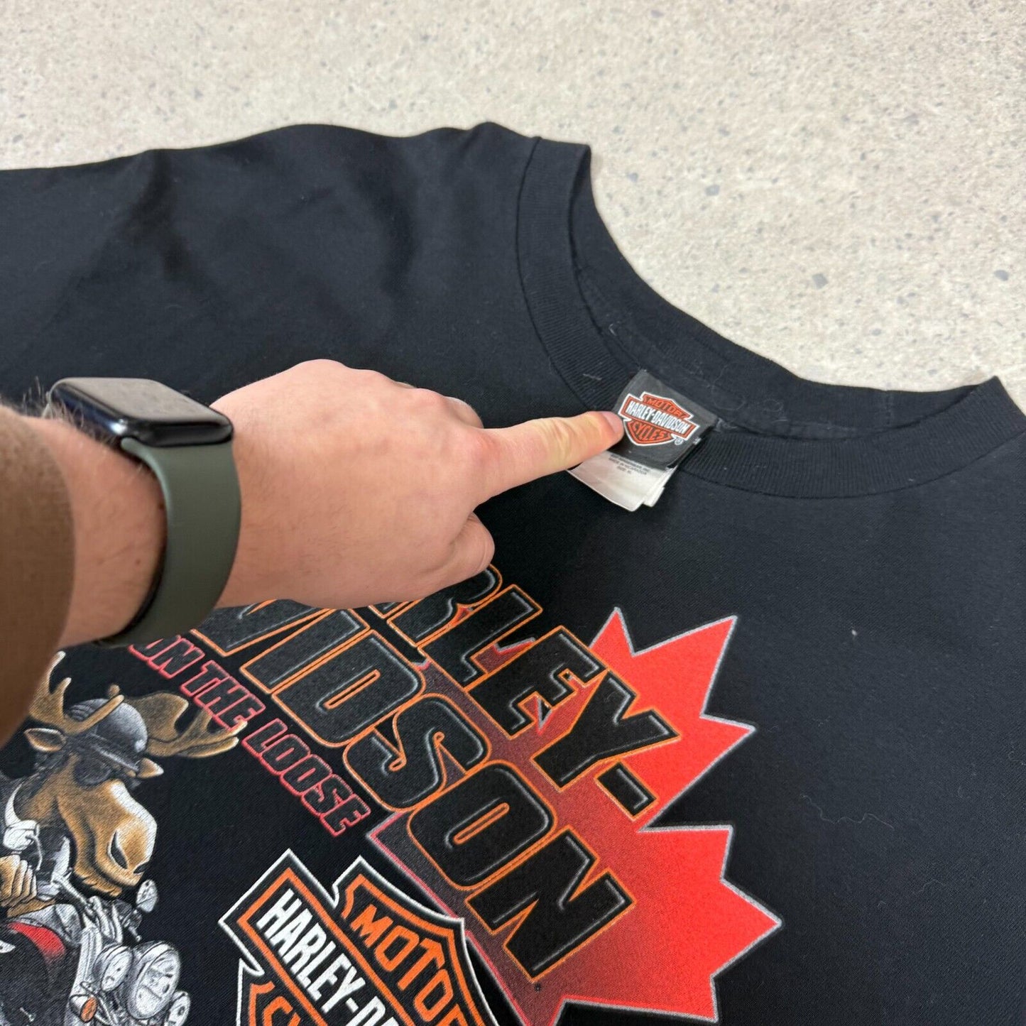 Harley Davidson T Shirt XL Black Ontario Canada Thunder Bay Graphic Short Sleeve