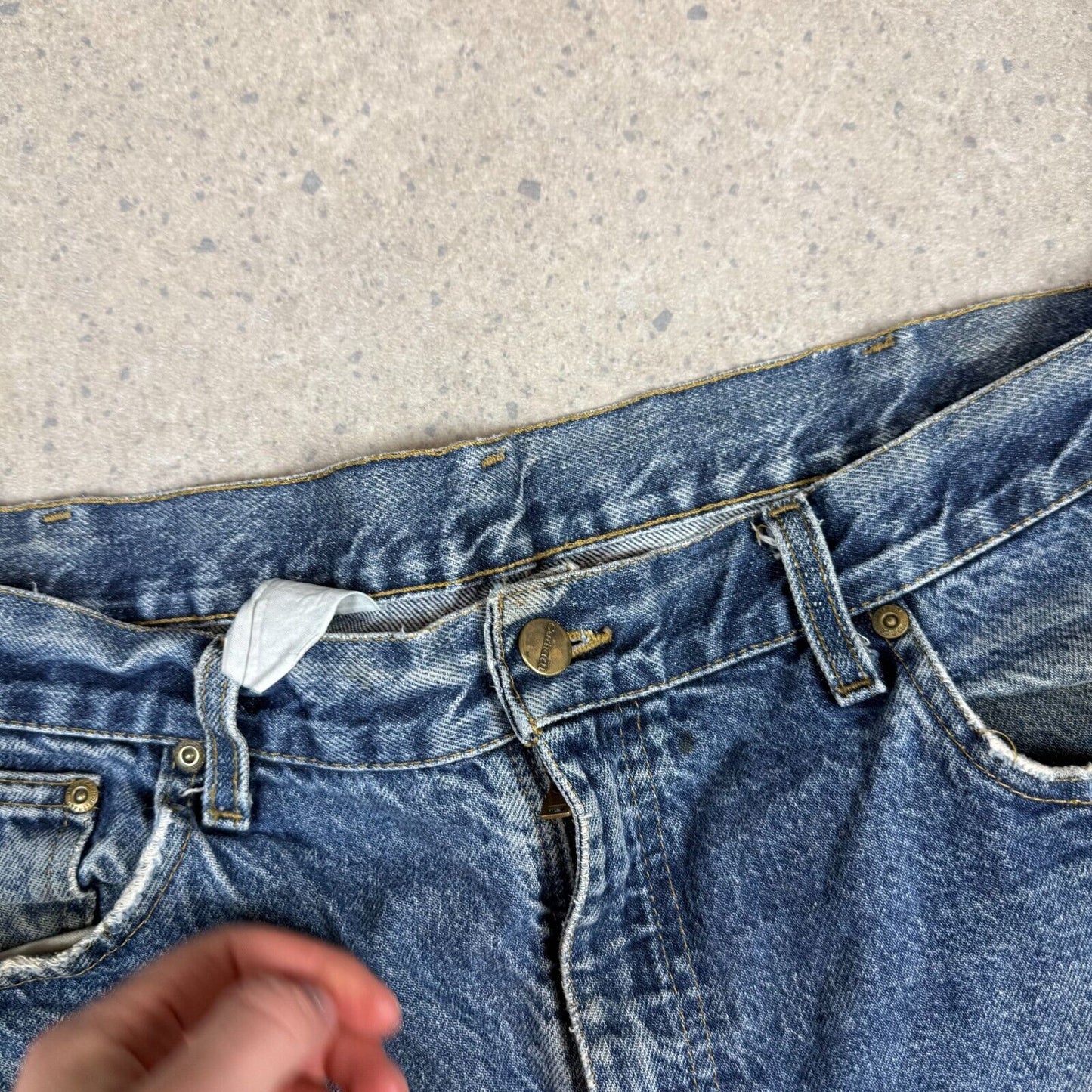 Carhartt Denim Jeans 36x30 Blue Distress Baggy Fit