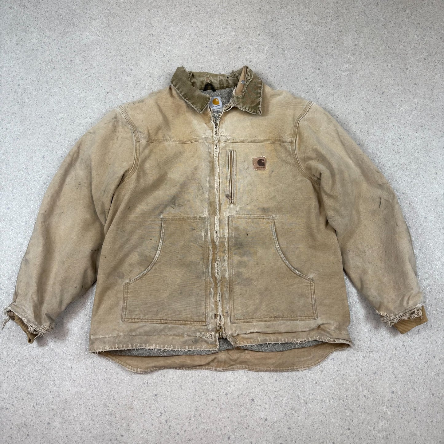 Carhartt Chore Jacket XL Brown Fleece Lined