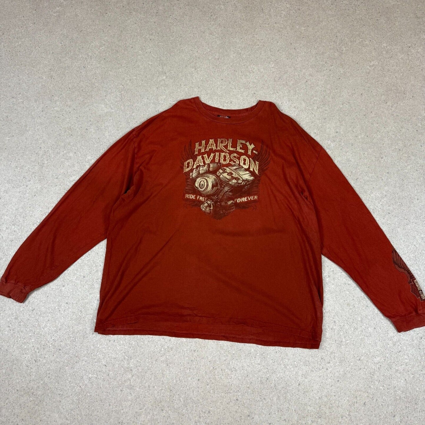 Harley Davidson 3XL Burgundy Austin Texas Graphic Long Sleeve