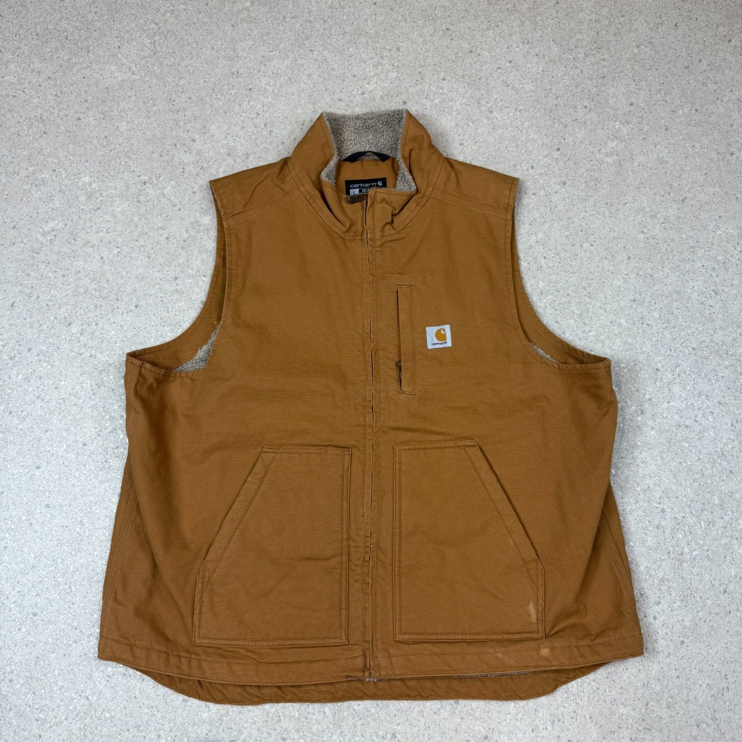 Carhartt Vest Tan Large Fleece Lined Pocket