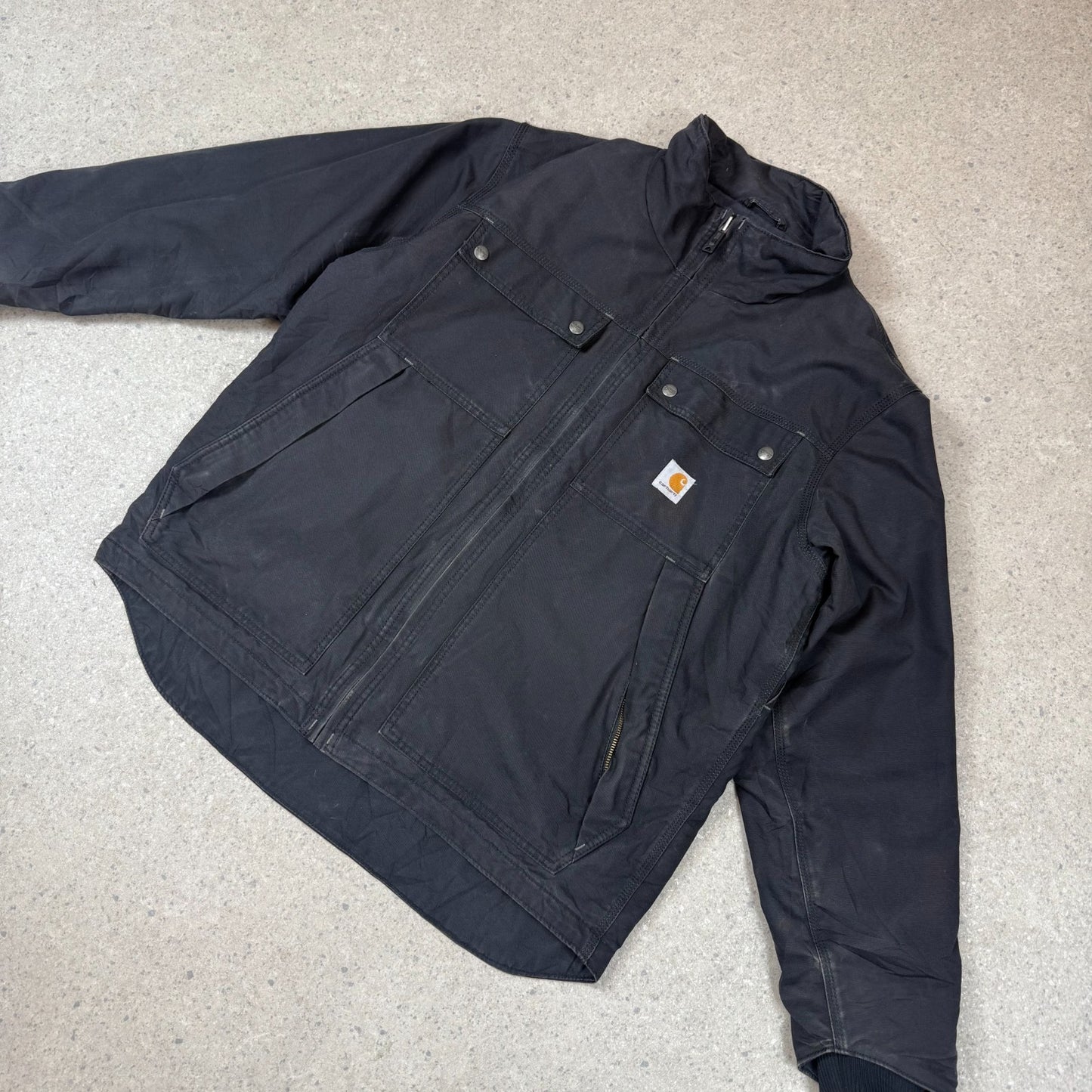 Carhartt Jacket Large Black Colourway Duck Canvas Embroidered Logo