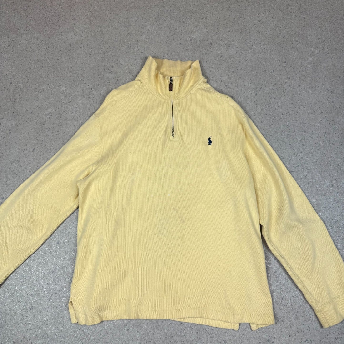 Ralph Lauren 1/4 Zip Jumper Large Yellow Colourway