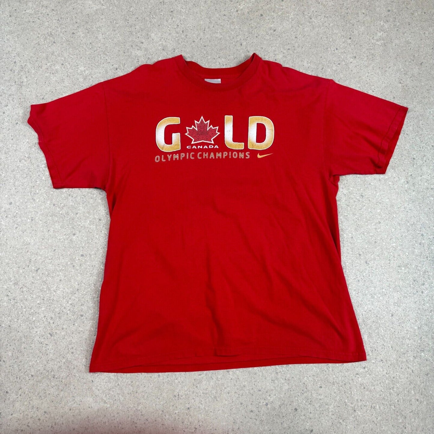 Nike Canada T Shirt XL Red Y2K Silver Tag Nike Vancouver Olympic Games 2010