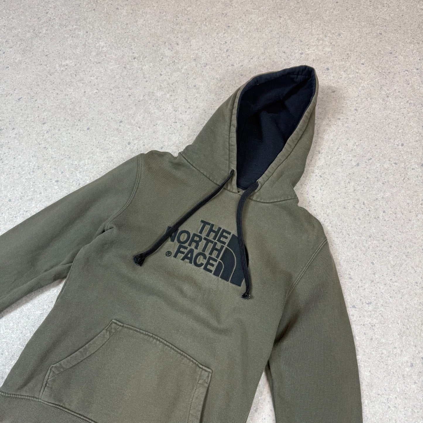 North Face Hoodie XS Khaki Colourway Embroidered Logo Hooded Pocket
