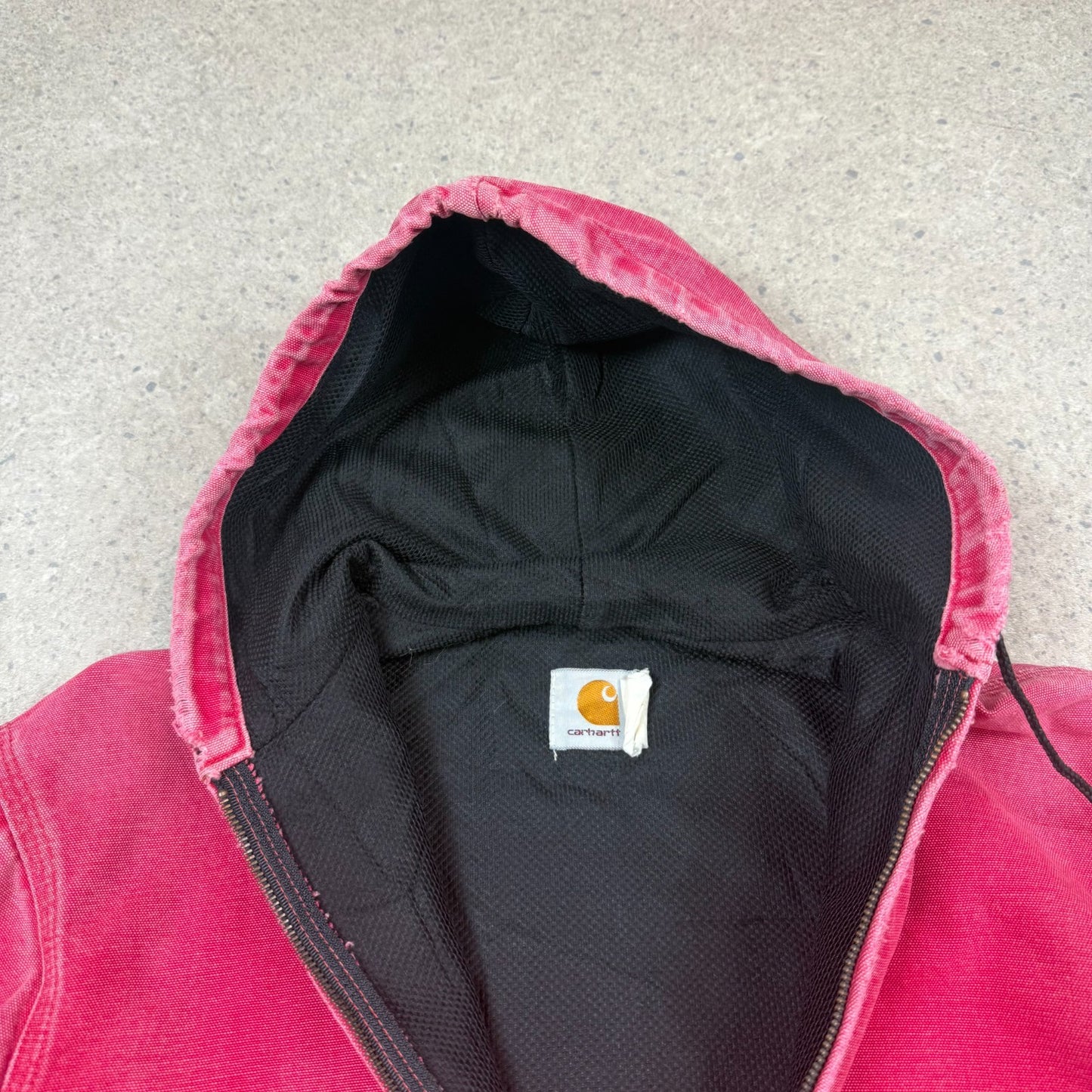 Carhartt Active Jacket Red Pink Colourway Small Embroidered Logo Hoodie