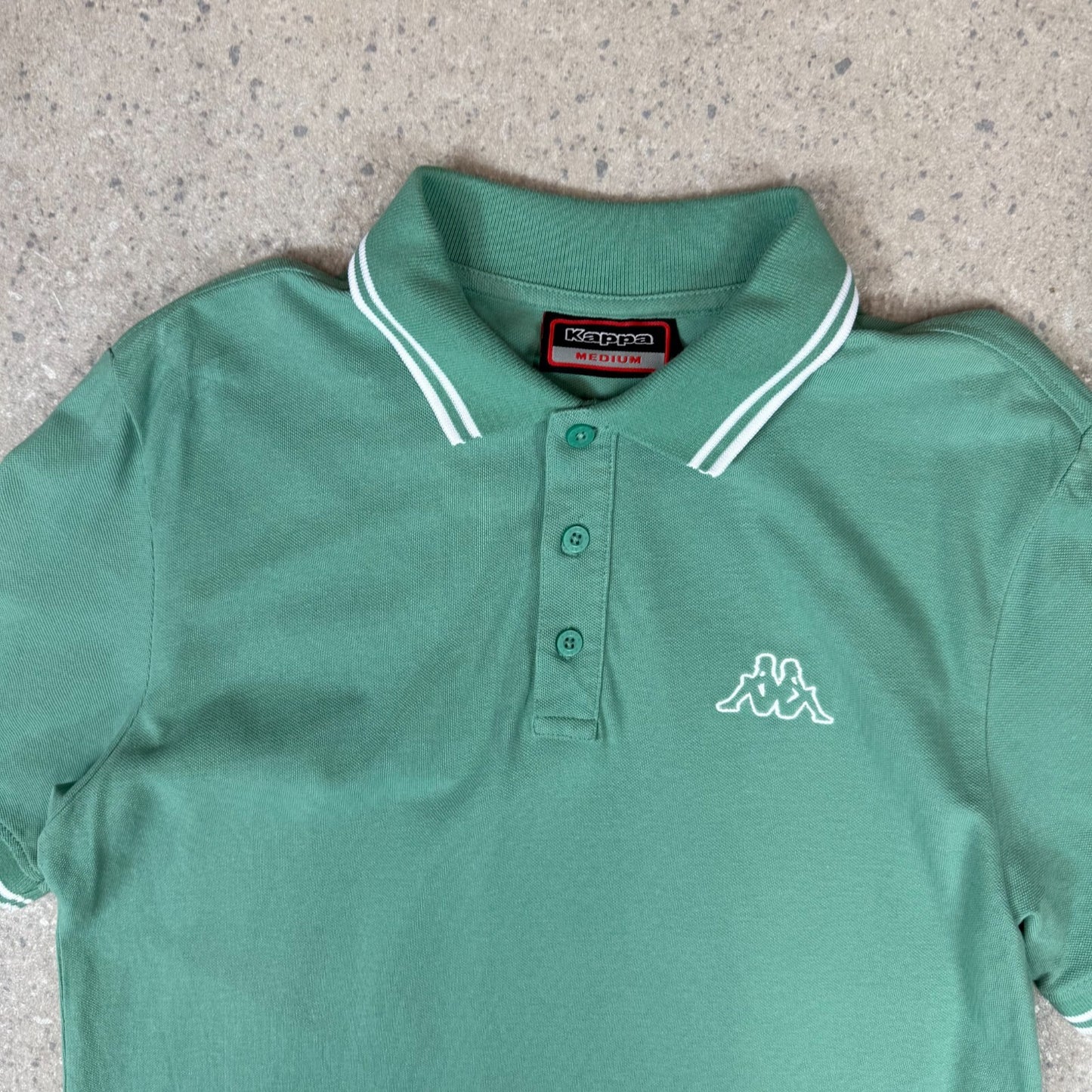 Kappa Polo T Shirt Medium Green Embroidered Logo Short Sleeve