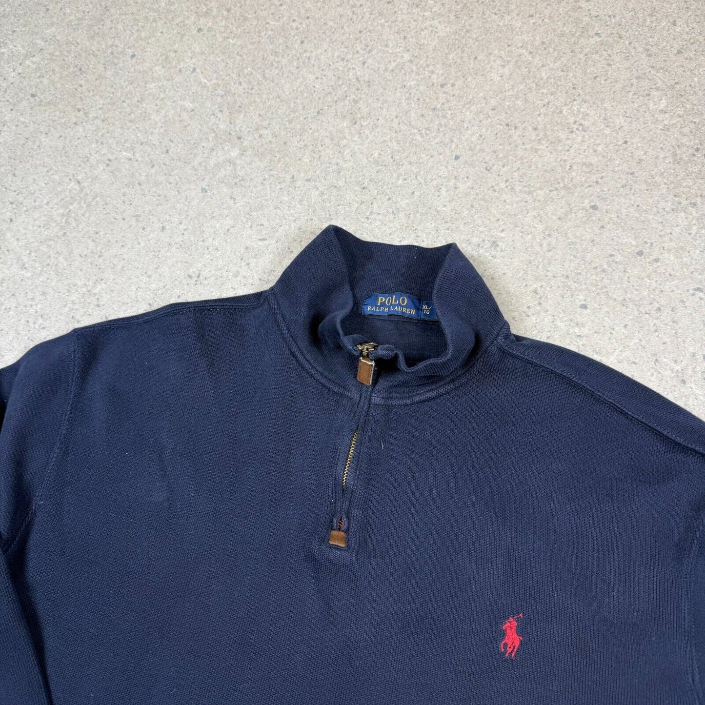 Polo Ralph Lauren 1/4 Zip Jumper XL Navy Colourway Cotton 90s