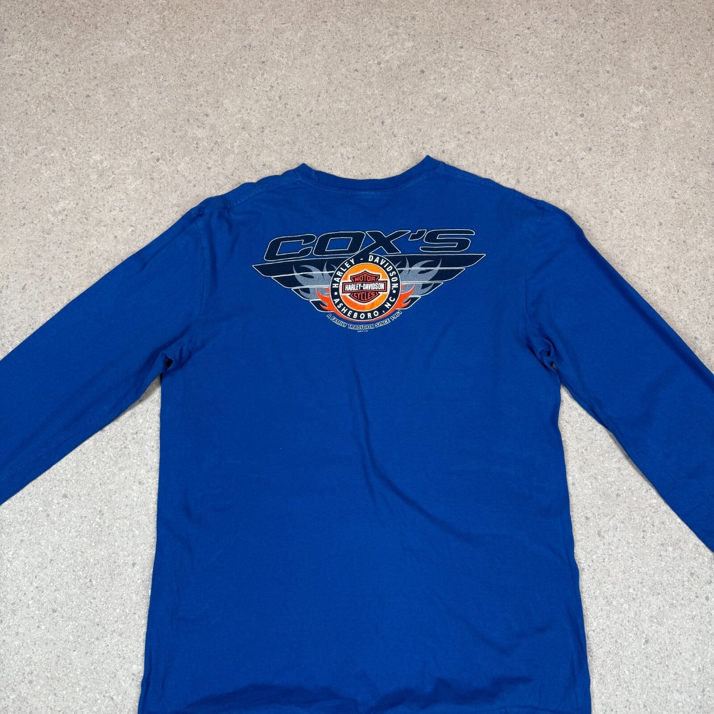 Harley Davidson Large Blue Colours Asheboro NC Long Sleeve