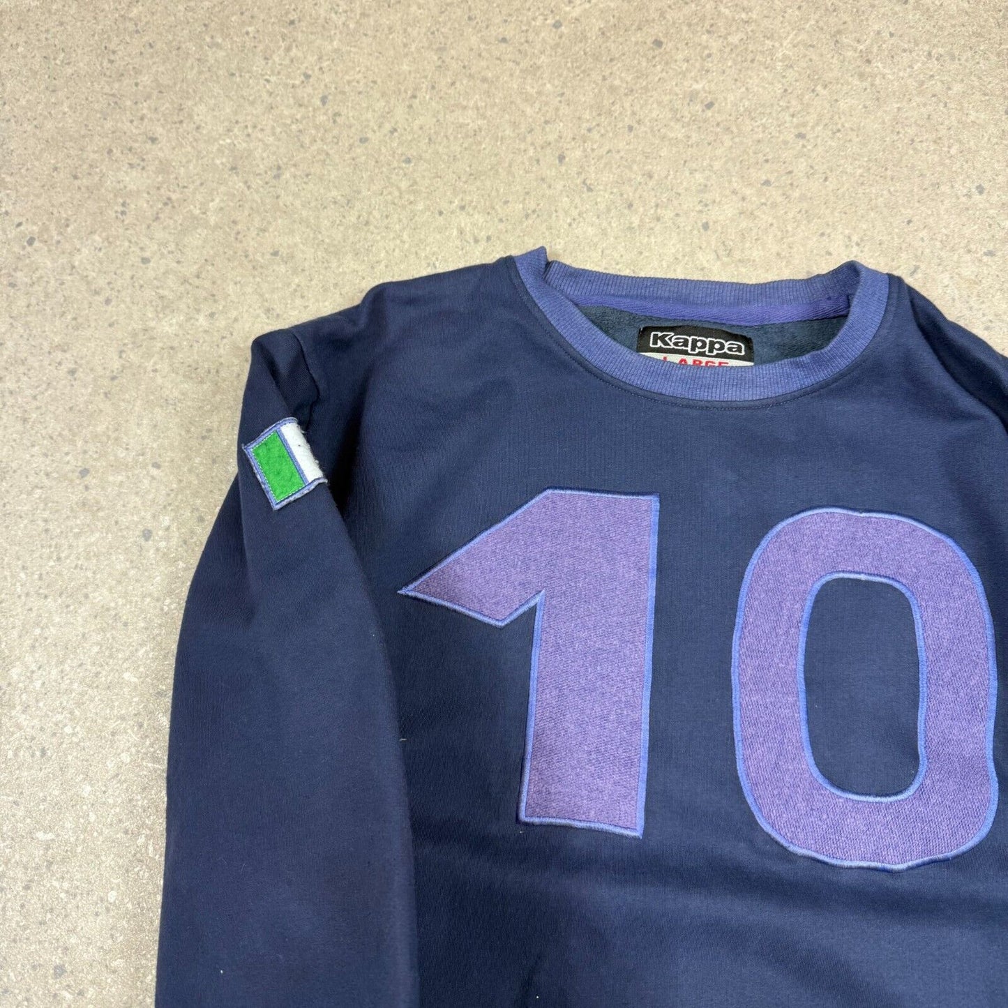 Kappa Sweatshirt Medium Navy Purple 10 Italy Y2K Embroidered