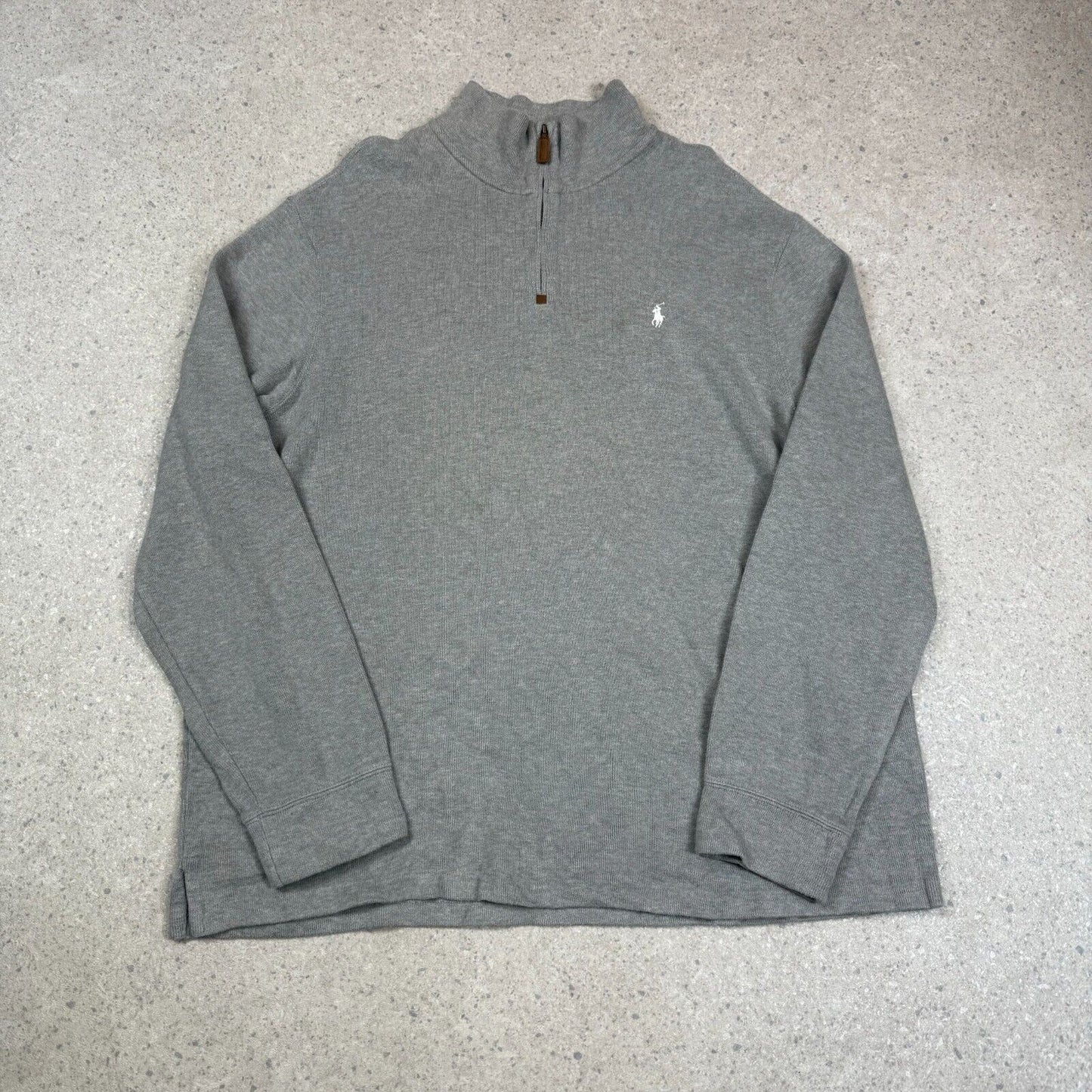 Polo Ralph 1/4 Zip Jumper Grey XL / XXL Cotton 90s