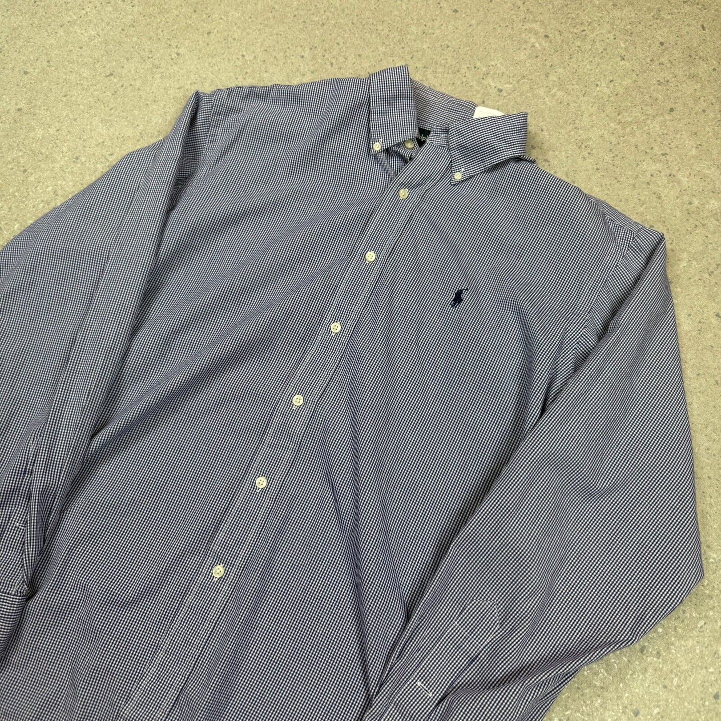 Ralph Lauren Blue Check Shirt Large 16” Neck