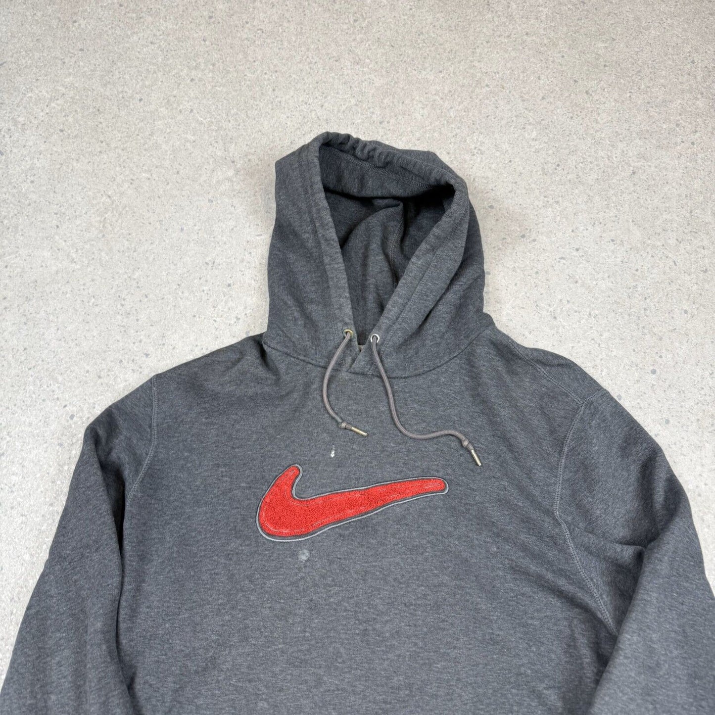 Vintage Nike Hoodie Medium Grey 3d Big Swoosh Logo
