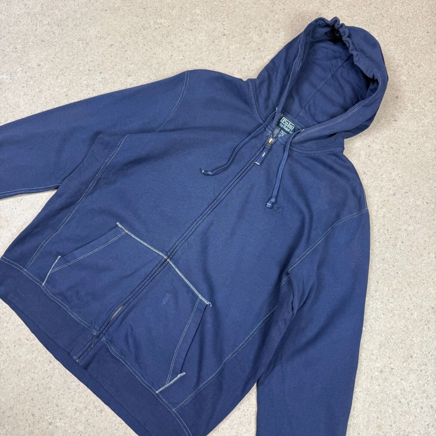 Ralph Lauren Hoodie Large Navy Colourway Embroidered Logo Zip Up Hooded Pockets