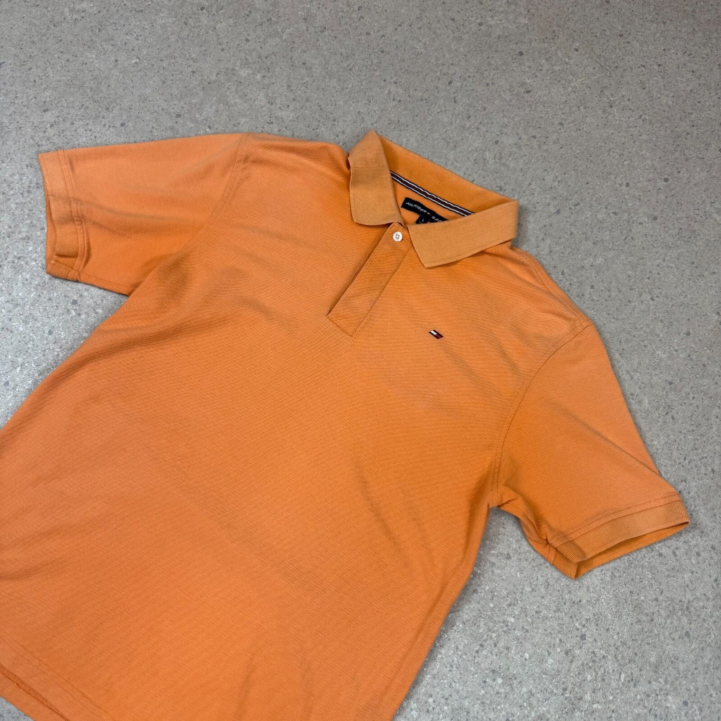 Tommy Sport Polo Shirt Large Orange Colourway Embroidered Logo