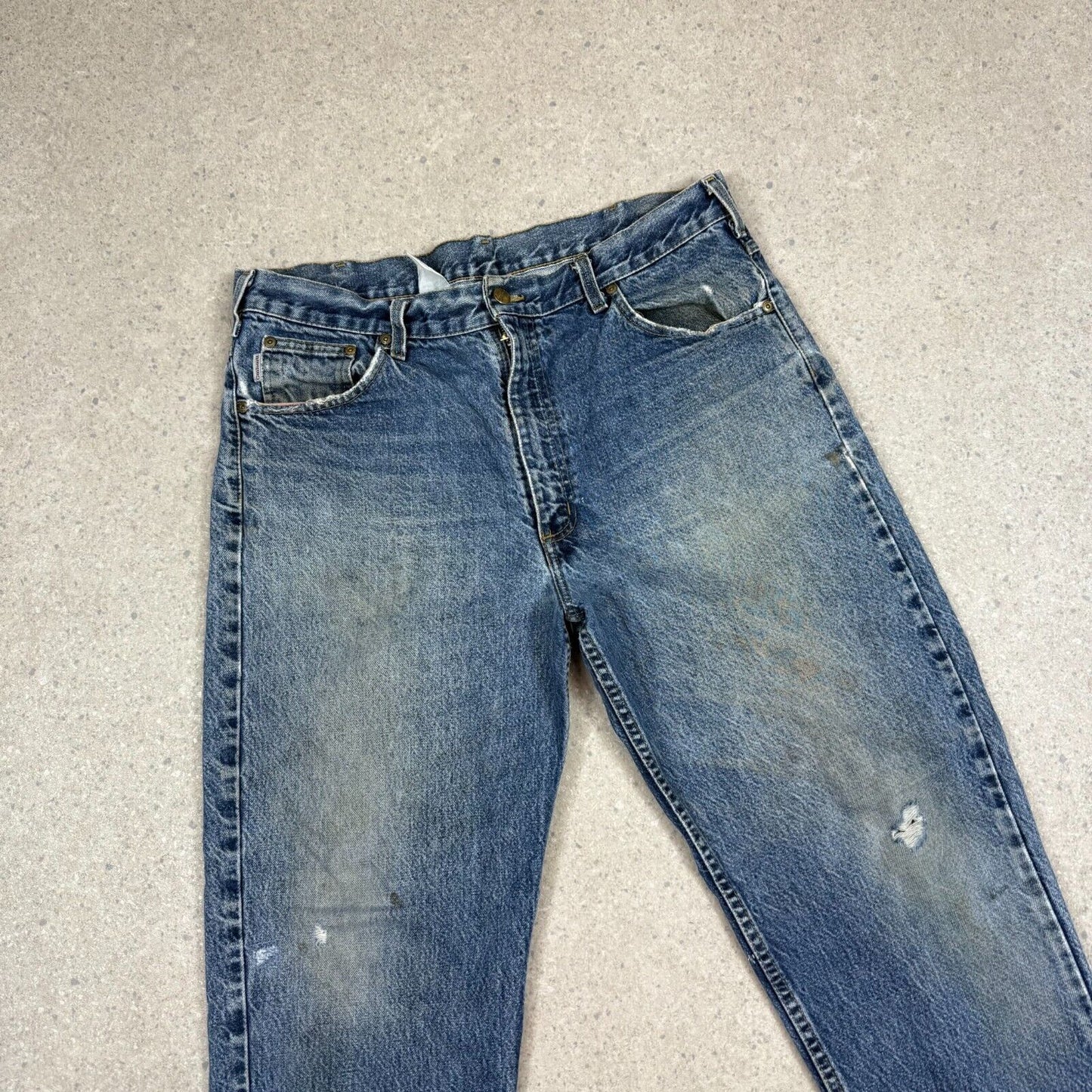 Carhartt Denim Jeans 36x30 Blue Distress Baggy Fit