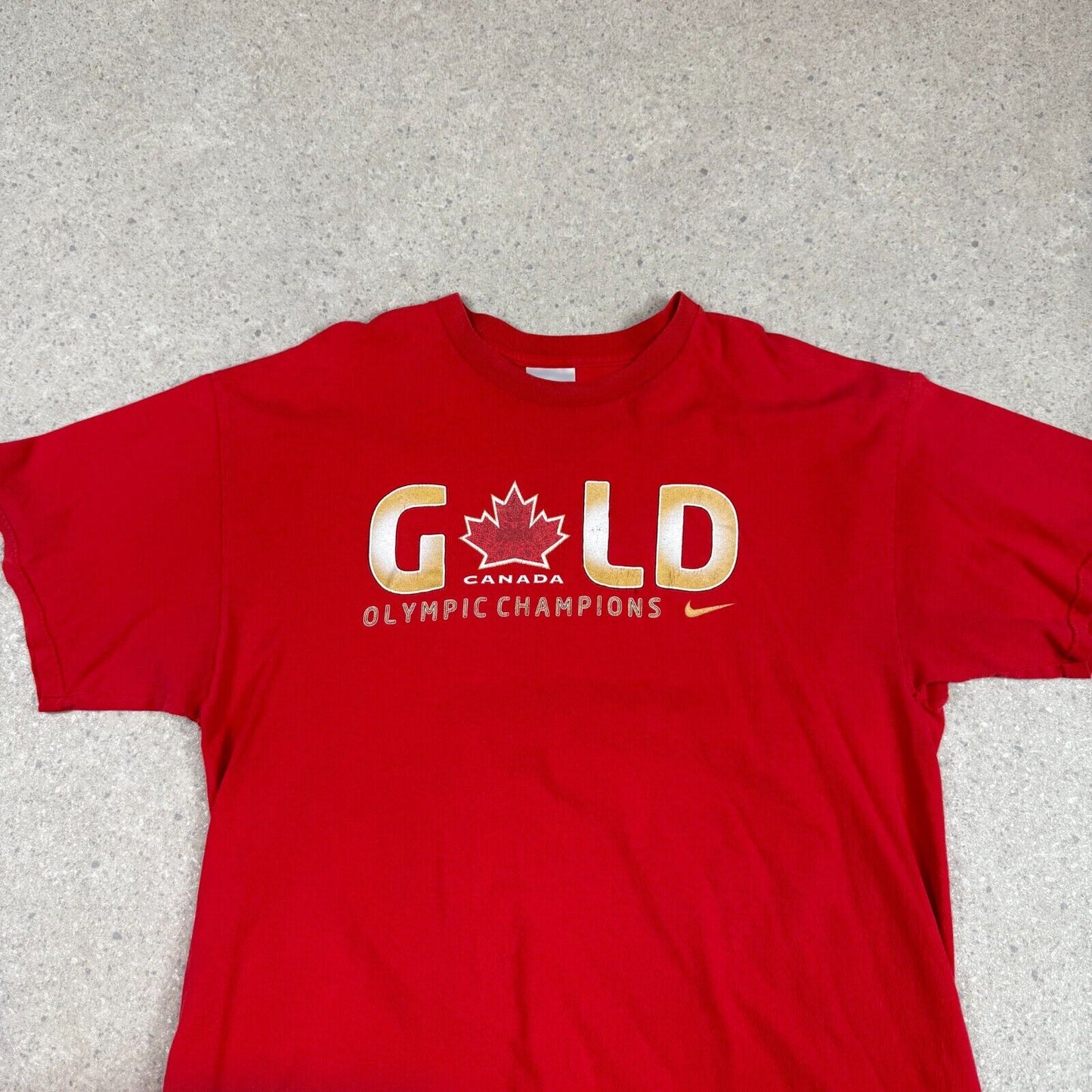 Nike Canada T Shirt XL Red Y2K Silver Tag Nike Vancouver Olympic Games 2010