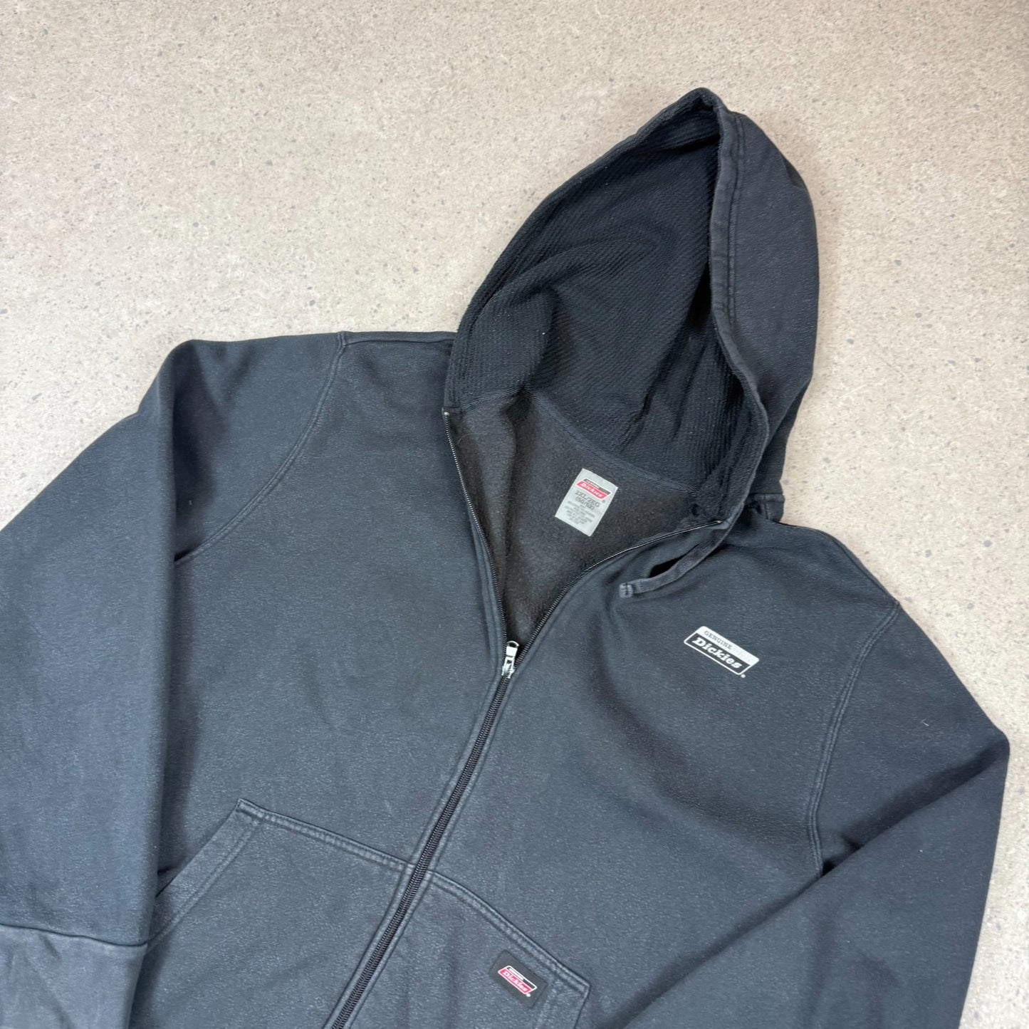 Dickies Hoodie 2XL Black Zip Up Embroidered Logo Hooded