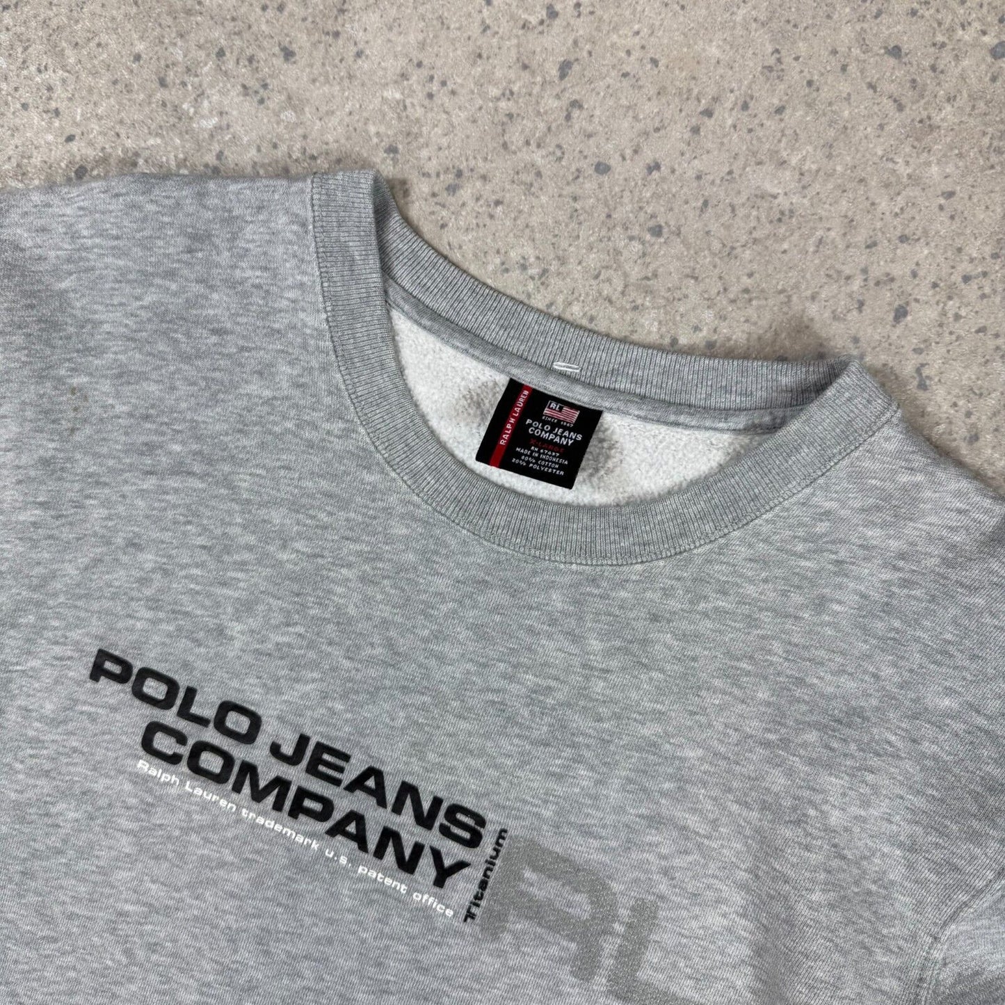 Ralph Lauren Polo Jeans Sweater XL Grey Logo Y2K