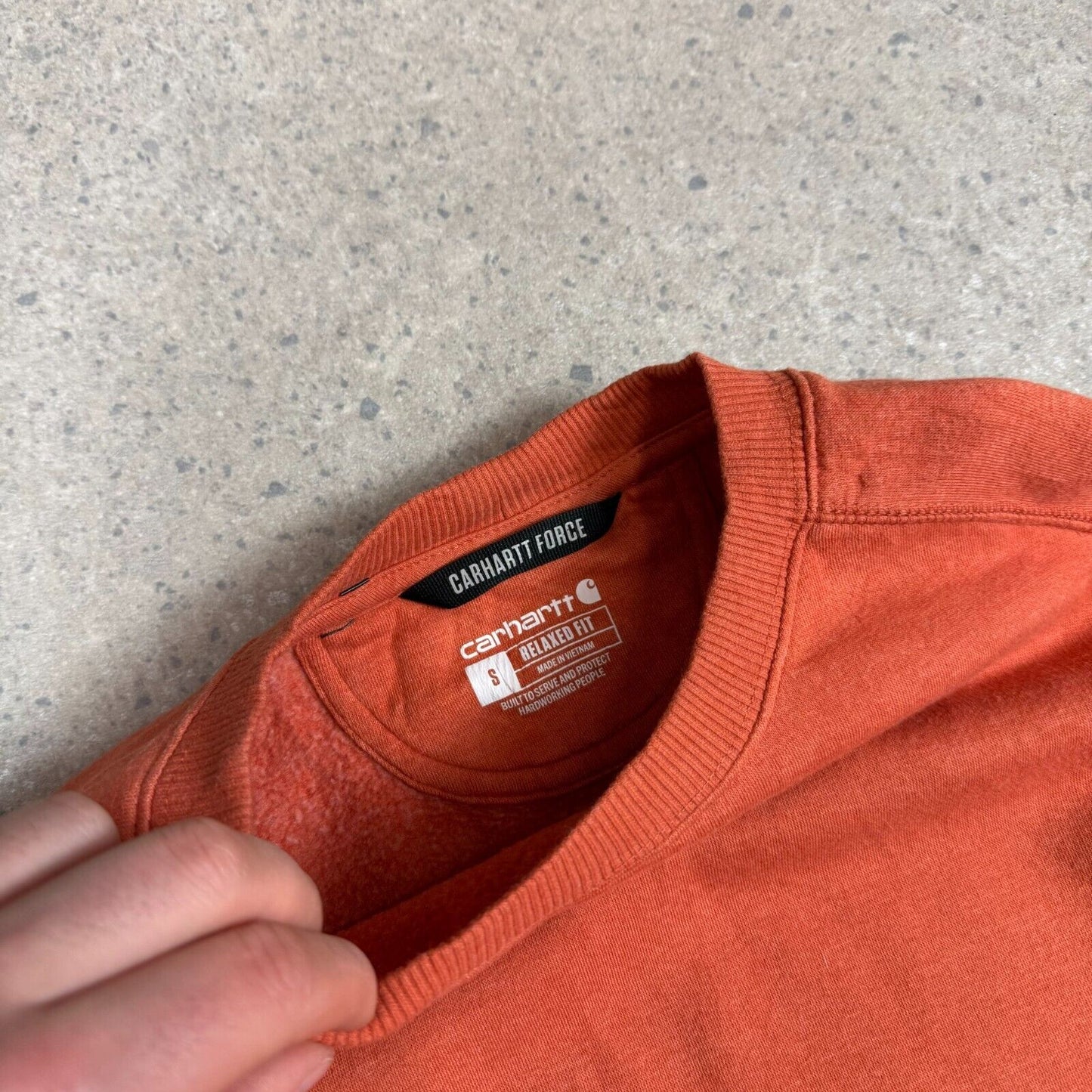 Carhartt Sweatshirt Small Loose Fit Orange