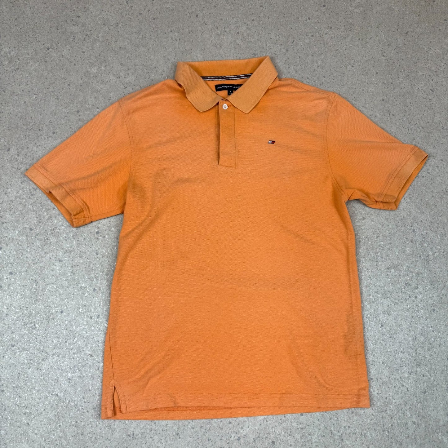 Tommy Sport Polo Shirt Large Orange Colourway Embroidered Logo