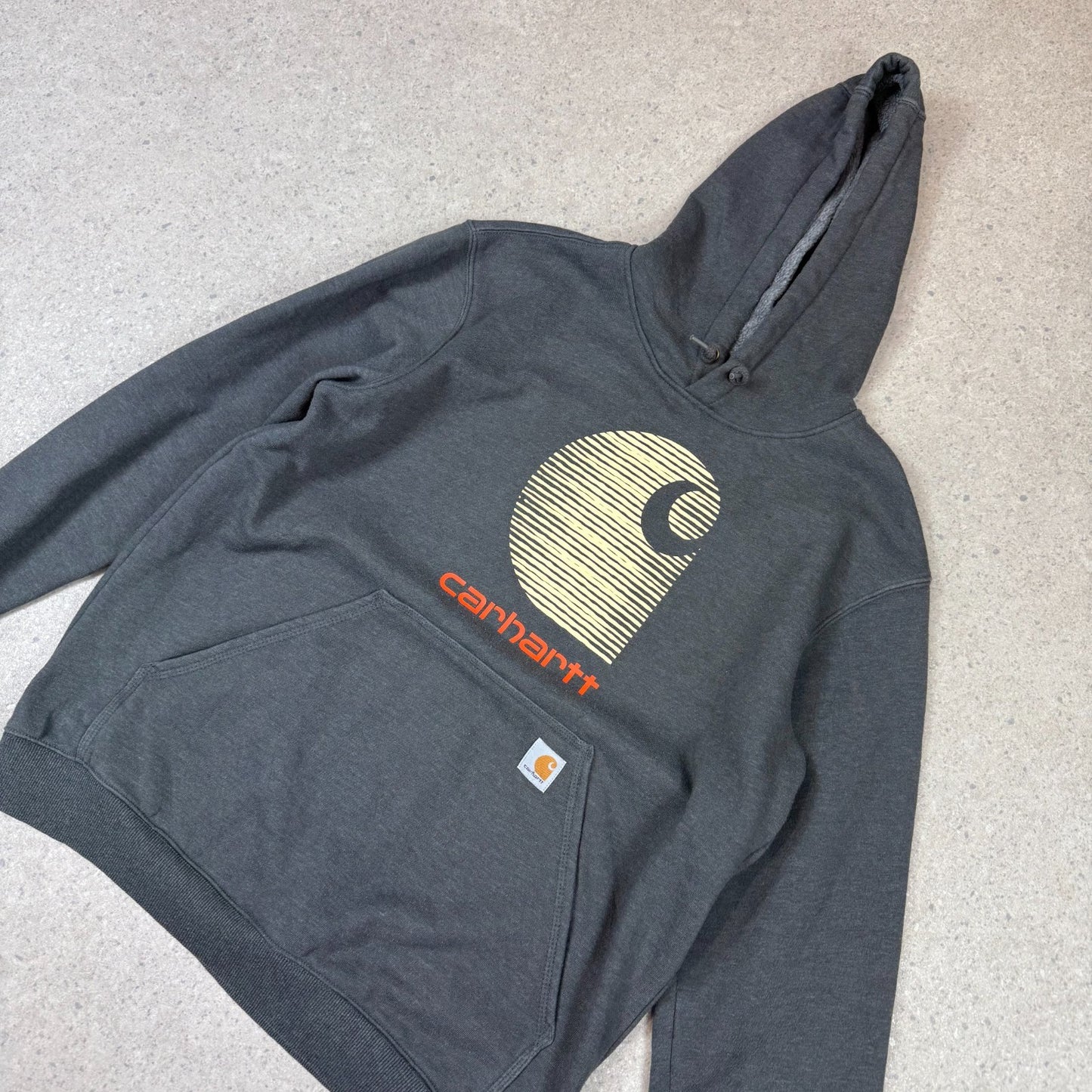 Carhartt Hoodie Large Rain Defender Grey Hooded Pocket