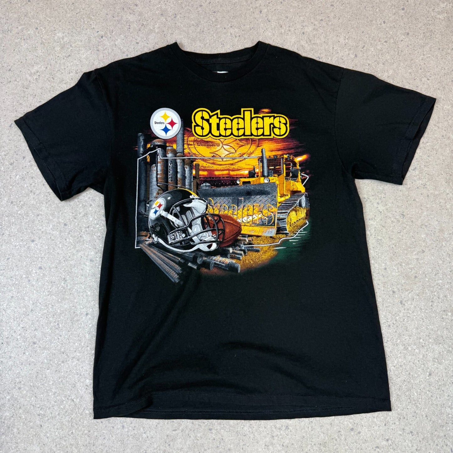 Steeler NFL T Shirt Large Black