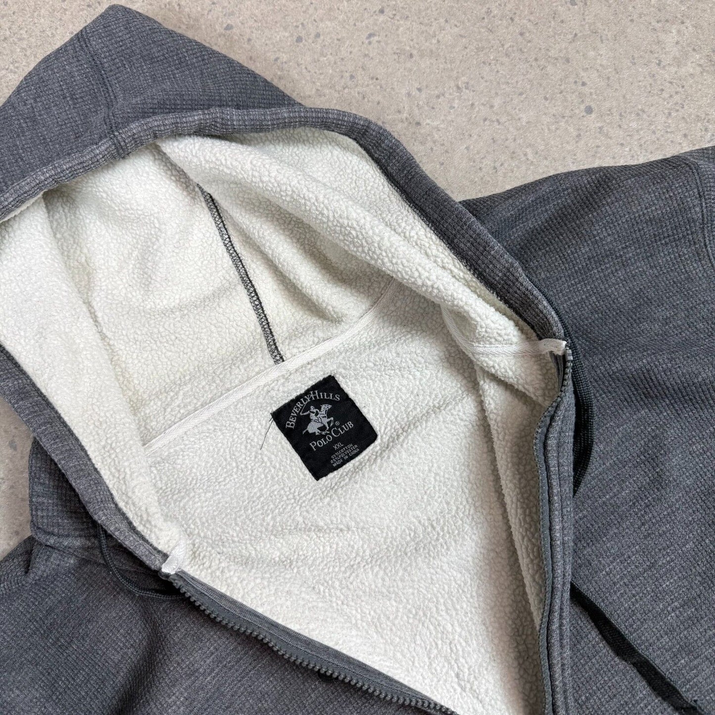 Beverly Hills Polo Club Hoodie XXL Grey Sherpa Lined Zip Up