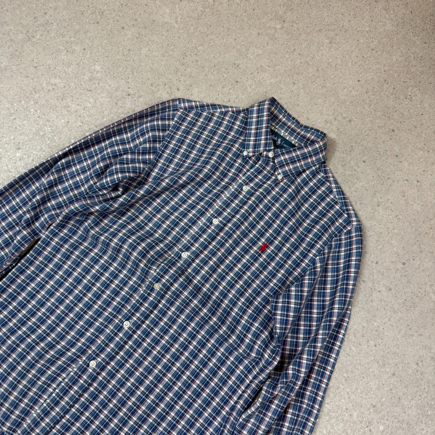 Ralph Lauren Shirt Small Blue Check Soft Cotton