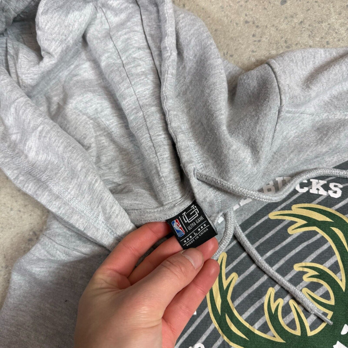 Milwaukee Bucks NBA Ultra Game Hoodie Medium Grey