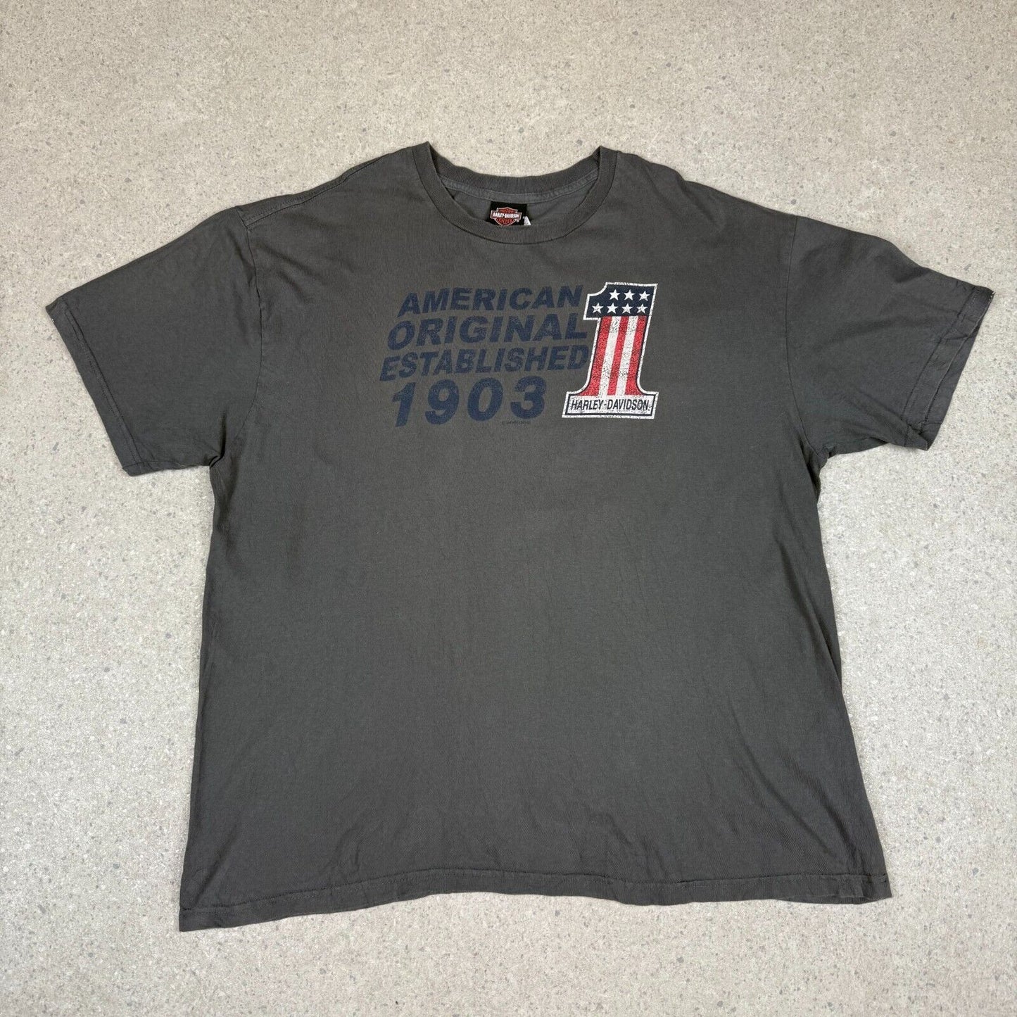 Harley Davidson T Shirt 2XL New York Graphic Charcoal Grey Relaxed Fit