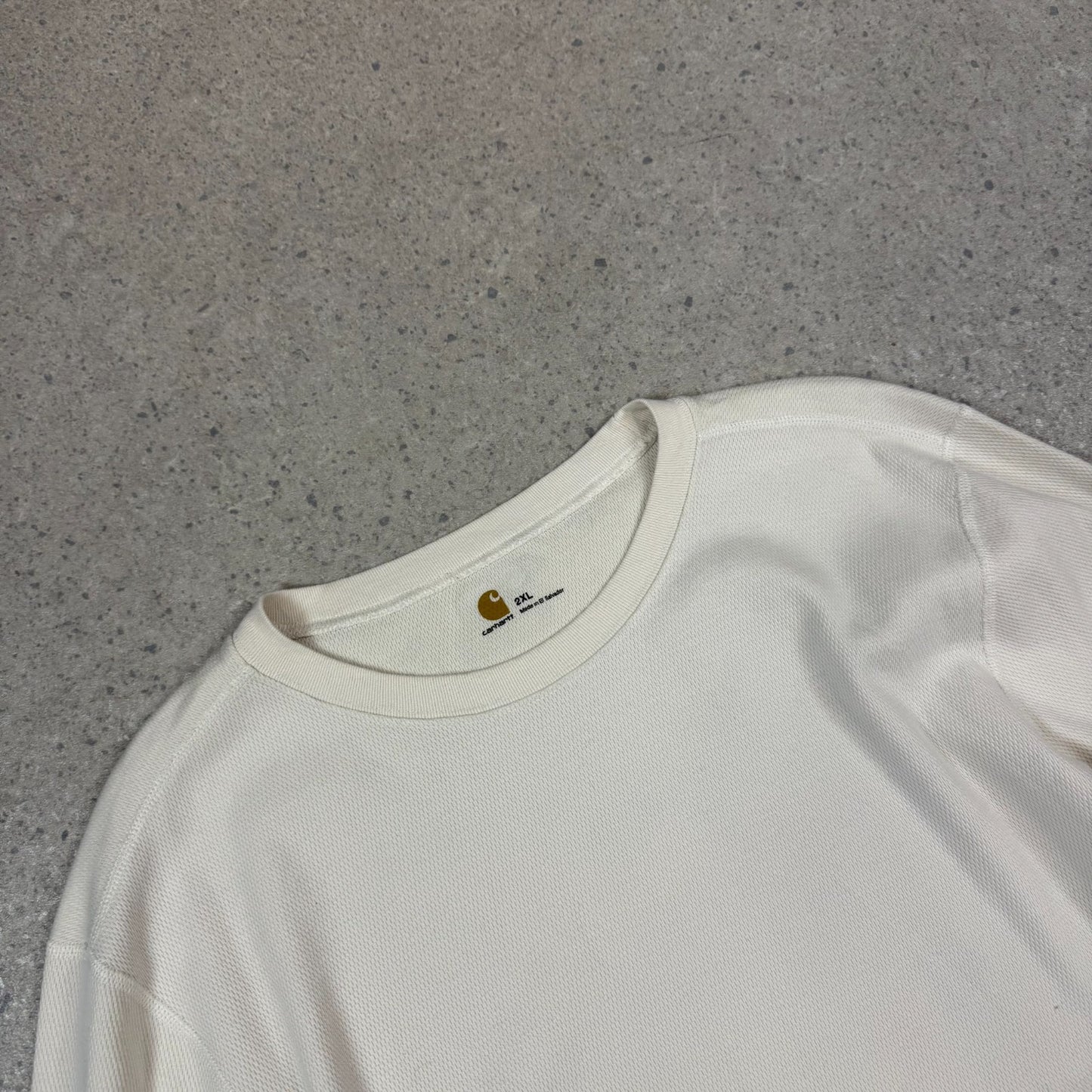 Carhartt Long Sleeve 2XL Cream Colourway Embroidered Logo Heavyweight