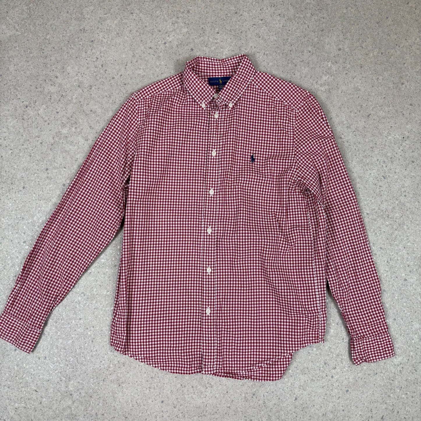 Ralph Lauren Shirt Small Red White Colourway Check Embroidered Logo